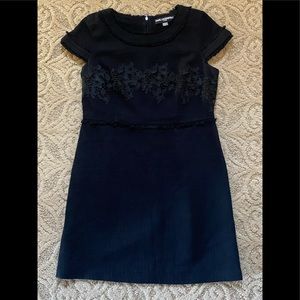 Karl Lagerfeld Black Short Sleeve Tweed Dress 12